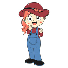 cute girl cartoon illustration