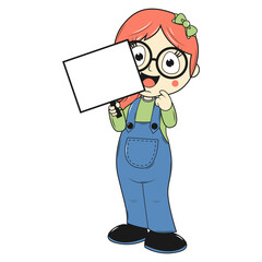 cute girl cartoon illustration