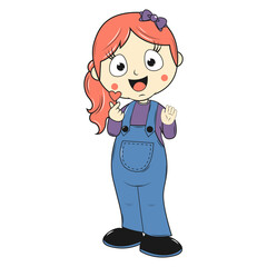 cute girl cartoon illustration