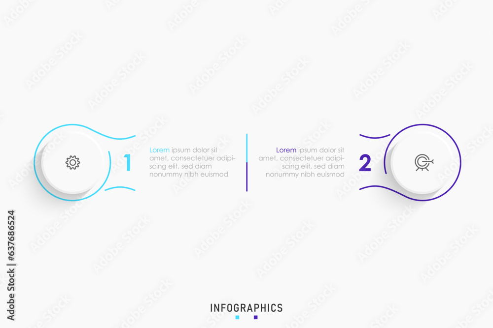 Wall mural vector infographic label design template with icons and 2 options or steps. can be used for process 