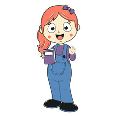 cute girl cartoon illustration
