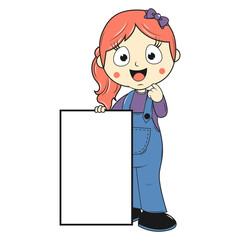 cute girl cartoon illustration