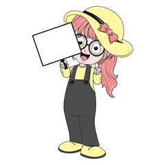 cute girl cartoon illustration