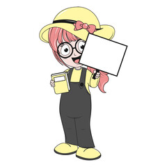 cute girl cartoon illustration
