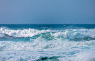 wave breaking on the beach