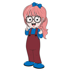 cute girl cartoon illustration