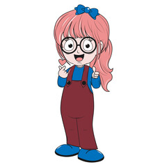 cute girl cartoon illustration