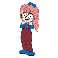 cute girl cartoon illustration