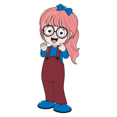 cute girl cartoon illustration