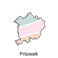 vector map of Pritzwalk colorful modern outline design, World map country vector illustration design template