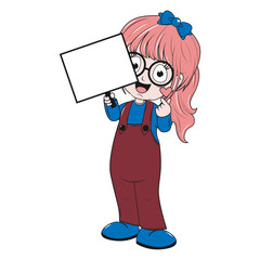 cute girl cartoon illustration