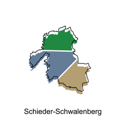 map of Schieder Schwalenbeg City. vector map of the German Country. Vector illustration design template