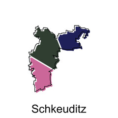 map of Schkeuditz City. vector map of the German Country. Vector illustration design template