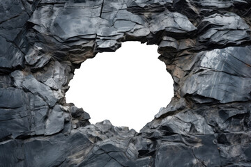 Round hole in a stone background