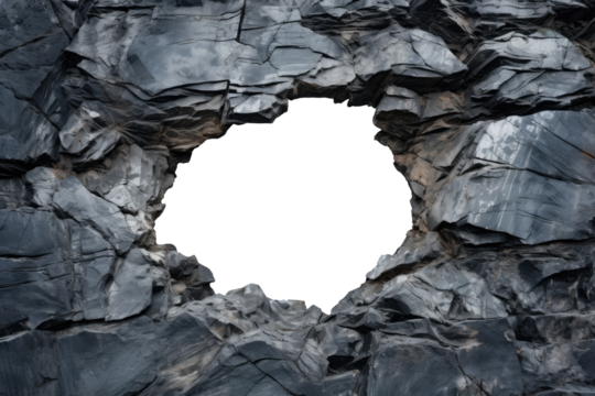 Round hole in a stone background