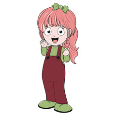 cute girl cartoon illustration