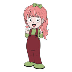 cute girl cartoon illustration