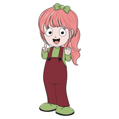 cute girl cartoon illustration