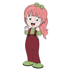 cute girl cartoon illustration