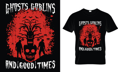 Obraz premium Ghosts goblins and good times t-shirt design