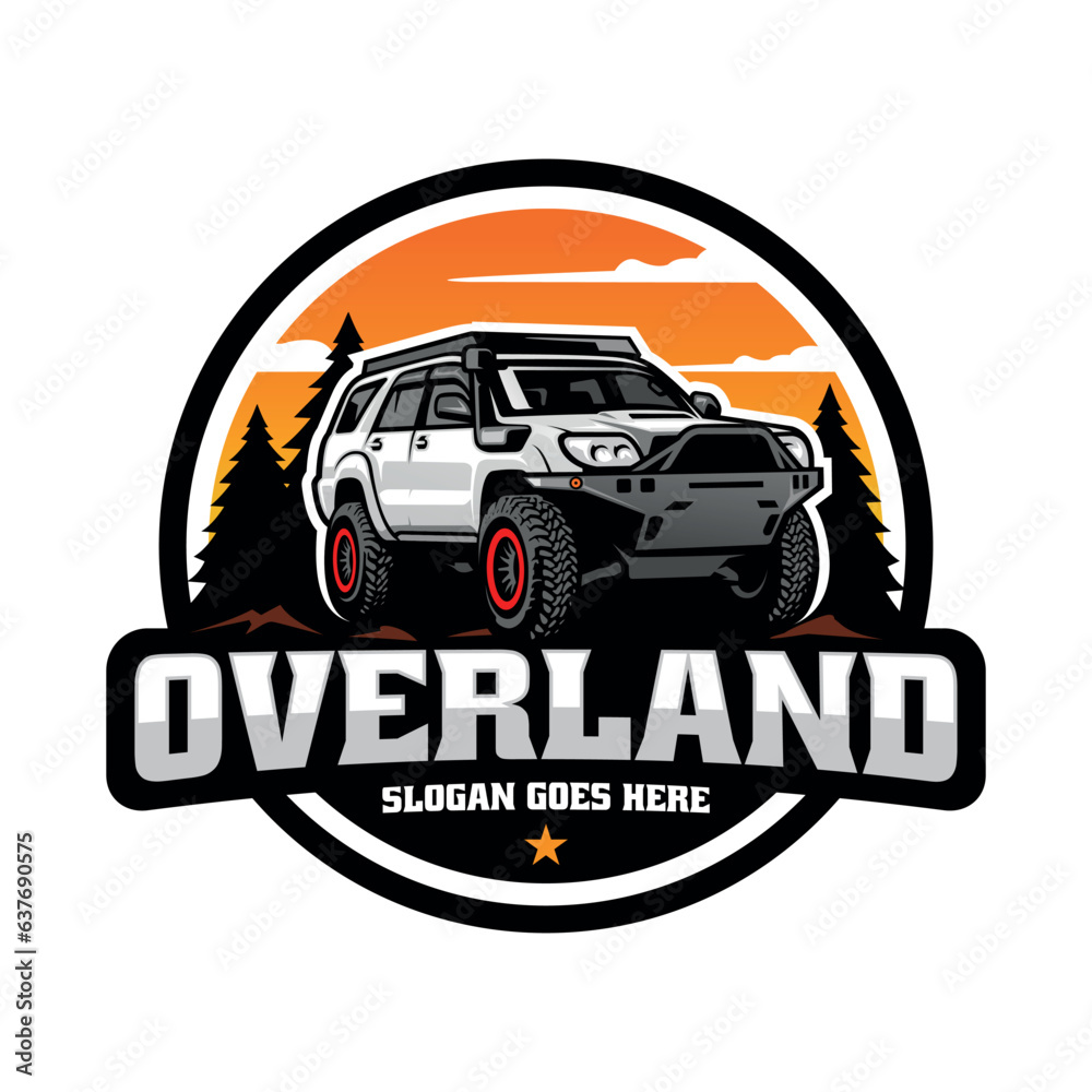 Poster adventure car illustration logo vector