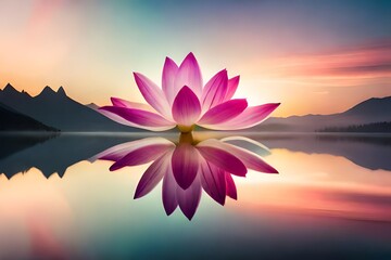 pink lotus flower generated ai