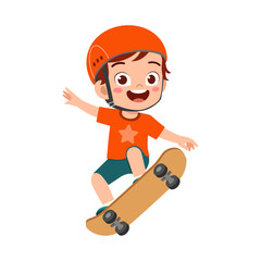 little kid play skatebord and feel happy © Colorfuel Studio