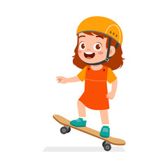 little kid play skatebord and feel happy © Colorfuel Studio