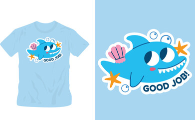 Naklejka premium cool colorful children happy sticker trendy design t shirt design editable template
