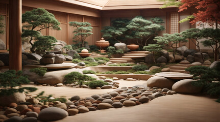 Calming japanese zen gardern