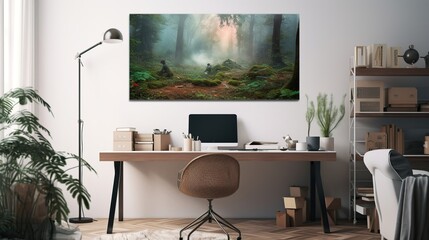 Modern bright interiors. 3d rendered illustration mockup computer generated image