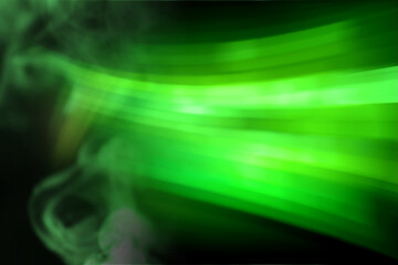 Abstract green background. Blurred background with curved lines blue tint.