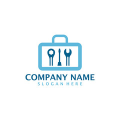 Mechanic Suitcase logo design vector. Suitcase logo design template concept