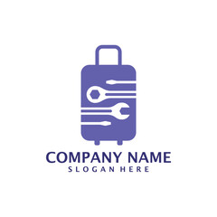 Mechanic Suitcase logo design vector. Suitcase logo design template concept