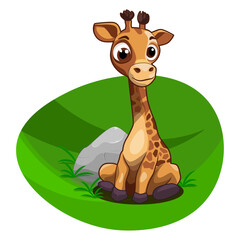 giraffe cartoon vector illustration