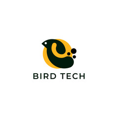 ABSTRACT ILLUSTRATION BIRD TECH BLACK COLOR LOGO ICON TEMPLATE DESIGN ELEMENT VECTOR FOR YOUR BUSINESS