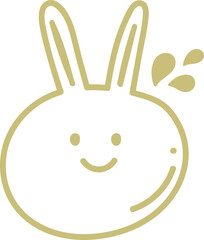 Cute rabbit doodle element 