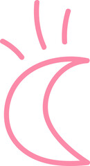 Cute moon doodle element 