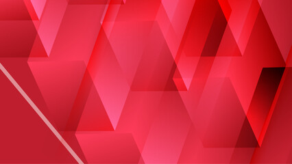 Geometry abstract background with gradient red shapes