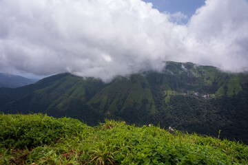 Fototapeta na wymiar A view from the top of Devaramane hills, Chikamagalore
