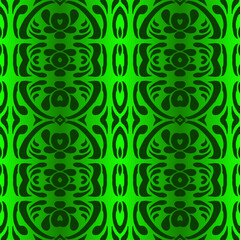 Beautiful rainbow gradient colour seamless flower line art batik ethnic dayak ornament for fashion textile pattern background 