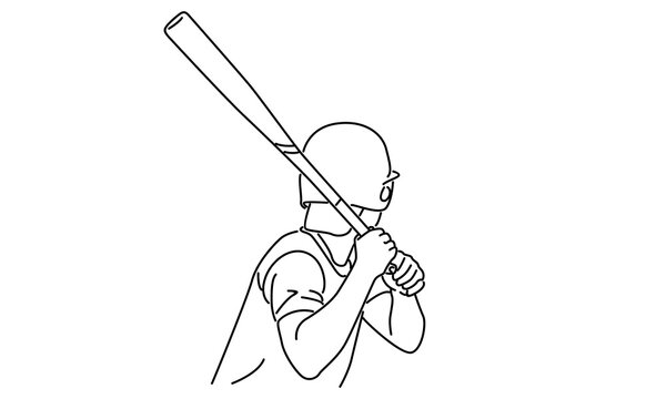 recommend clip art: line art of baseball player