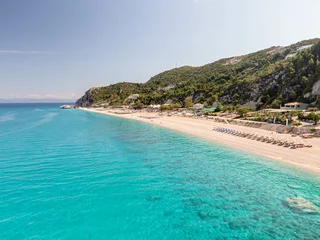 Foto op Canvas Aerial view of Kathisma beach, Lefkada © ns_propellers