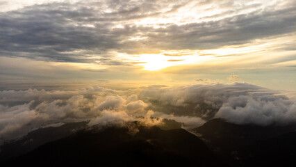 clouds over the mountains