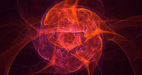 3D rendering abstract colorful fractal light background