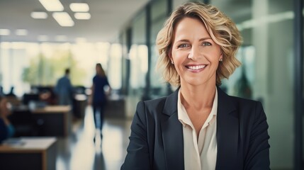 Caucasian women as Head of Department, Chief Executive in technology company, formal attire