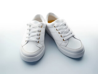White sneakers isolated on a white background