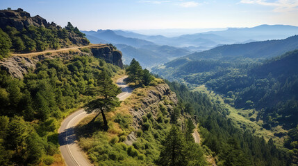 mountain road in the mountains.Generative Ai