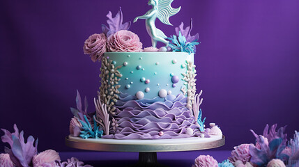 Mermaid theme candyland cake