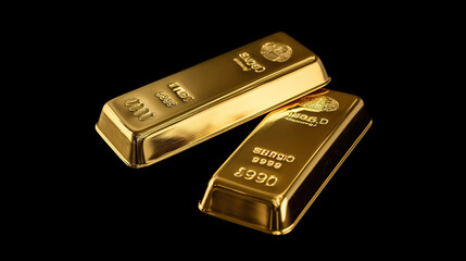 Stacks of pure gold bar on dark background. Represent business and finance concept idea. Generative AI